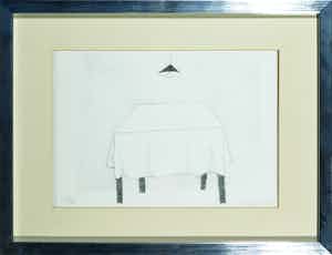 Klaas Gubbels - Litho, De lege tafel verkocht voor € 150!