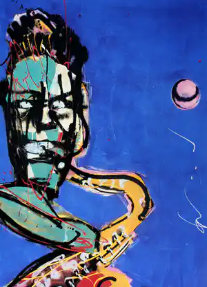 Herman Brood - Zeefdruk: Het bandje (de saxofonist) - 1990 verkocht voor € 395!