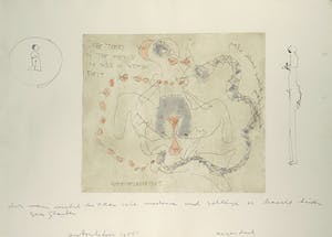 Anton Heyboer - Ets, The tears of the man is the milk in the woman breast - Ingelijst (Groot) kopen? Bied vanaf 200!