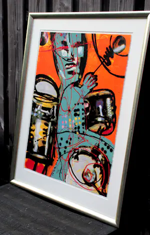 Herman Brood - Ingelijste zeefdruk:het bandje: de drummer - 1990 kopen? Bied vanaf 350!