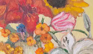 Tanja Koelemij - serie stillevens oranje bloemen kopen? Bied vanaf 75!