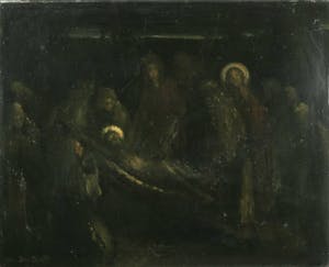 Henri van Daalhoff - Olieverf op paneel, Kruisafname - Ingelijst kopen? Bied vanaf 150!