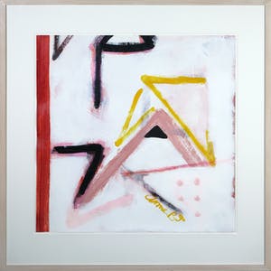 Niet of onleesbaar gesigneerd - Acryl op papier, Zonder titel - Ingelijst kopen? Bied vanaf 1!