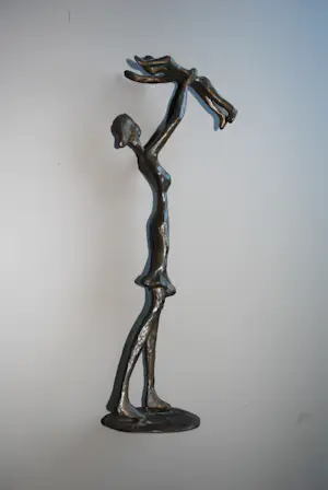 Brons (Onbekend) - moeder en kind - zwaar (1 kg) bronzen beeld kopen? Bied vanaf 100!