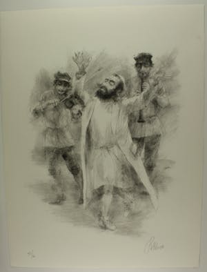 Piet Klaasse - litho - 'Dansen als bede' - handgesigneerd kopen? Bied vanaf 75!