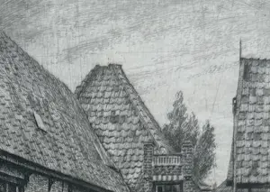 Maarten Langbroek - handgesigneerde ets | 'Texel - Oosterend' (INGELIJST) kopen? Bied vanaf 10!