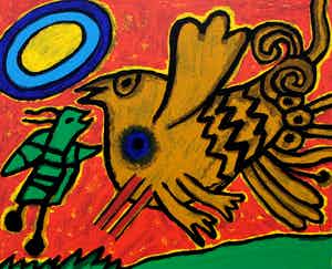 Corneille - Zeefdruk: Oiseau - 1993 verkocht voor € 125!