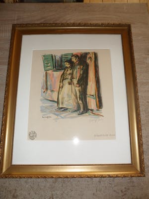 Ernst Bischoff-Culm - Kleurenlitho, Titel, Brand, straatbeeld met koppel. kopen? Bied vanaf 30!