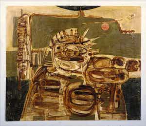 Jack Harden - Gemengde techniek op board, Zonder titel - Ingelijst verkocht voor € 60!