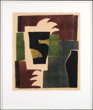 Judith Stolker - Sjabloondruk, Zonder titel - Ingelijst verkocht voor € 20!