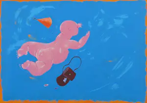 Wouter Stips - Kleurenzeefdruk VRIJE VAL met TASJE Handgesigneerd kopen? Bied vanaf 85!