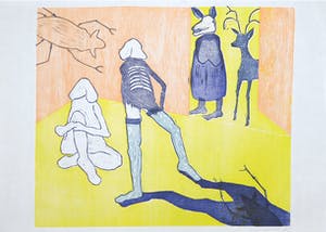 Angelique van Wesemael - Houtsnede, Zonder titel kopen? Bied vanaf 1!