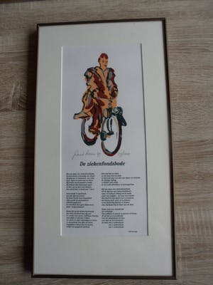 Frank Rosen - Zeefdruk. titel, De ziekenfondsbode, met gedicht van Erik Huizinga. kopen? Bied vanaf 23!