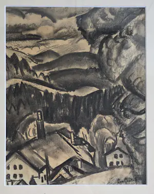 Leo Gestel - Dorpsgezicht in heuvellandschap kopen? Bied vanaf 525!