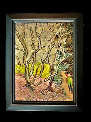 Niet of onleesbaar gesigneerd - Intrigerend omstreeks 1930 geschilderd Post Impressionistisch landschap verkocht voor € 10!