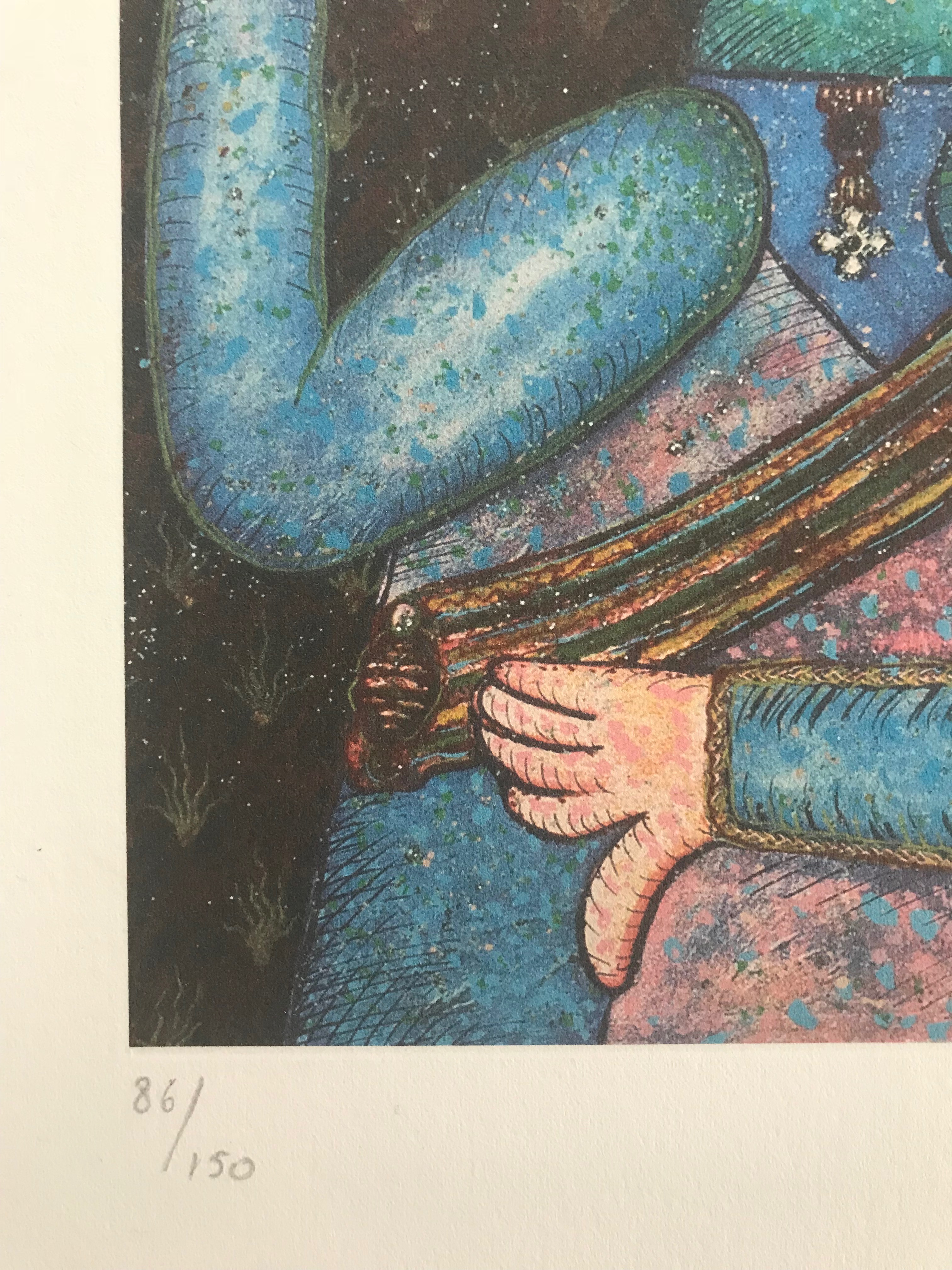 Enrico Baj - Kleurenlitho - Zonder Titel - Gesigneerd - Oplage 150  kopen? Bied vanaf 125!