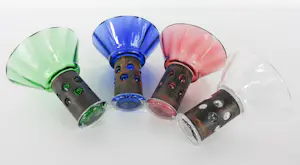 Borek Sipek - / Ajeto voor Alterego, Vier glazen kaarsenhouders in verschillende kleuren kopen? Bied vanaf 100!