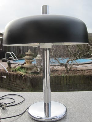 Hillebrand Leuchten - Zwarte paddenstoel tafellamp. kopen? Bied vanaf 150!