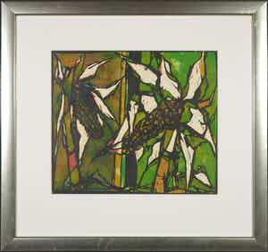 Fon Klement - Boardsnede, Zonder titel - Ingelijst verkocht voor € 90!