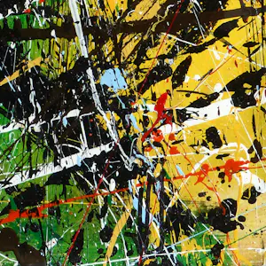 Jean-Jacques Marie - Création abstraite colorée avec projections A174 kopen? Bied vanaf 620!