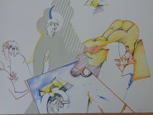 Pierre van Soest - FIGURATIE / KLEURLITHO / 51x65cm / SIG / 1977 kopen? Bied vanaf 21!