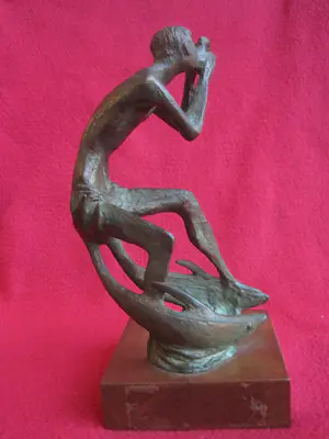 Brons (Onbekend) - Triton met dolfijnen kopen? Bied vanaf 175!