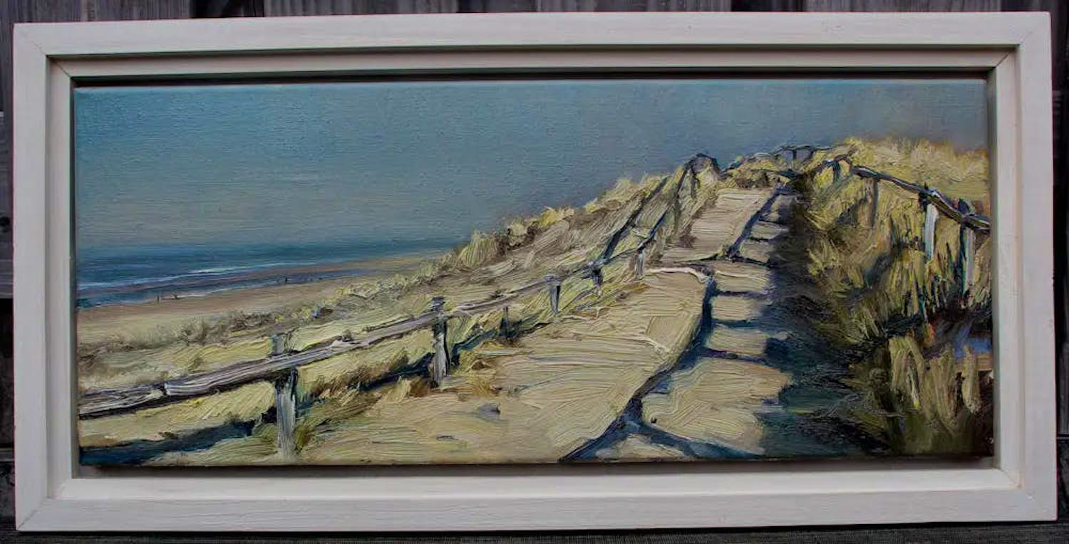 Roos Schuring - Olieverf op doek: duinlandschap (nette lijst!) kopen? Bied vanaf 795!