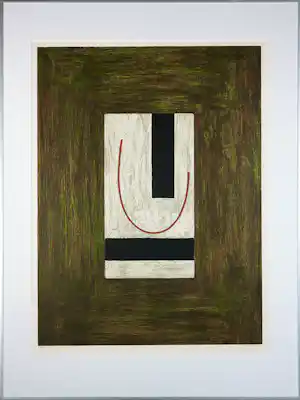 Bert Loerakker - Zeefdruk op papier, Zonder titel - Ingelijst vendu pour 75€ !