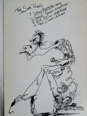 Willem Vleeschouwer - Punk Kwartet , 60 Karikaturen, Sex Pistols e.a. Punk-bands - 1977 kopen? Bied vanaf 1!