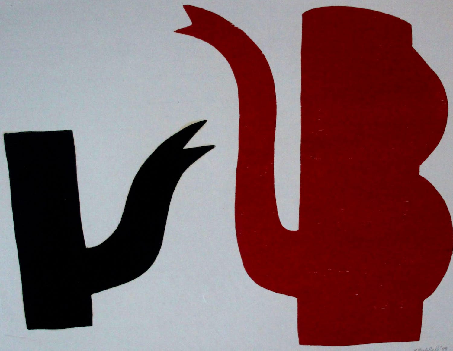 Klaas Gubbels - grote houtsnede: 1998 verkocht voor € 495!