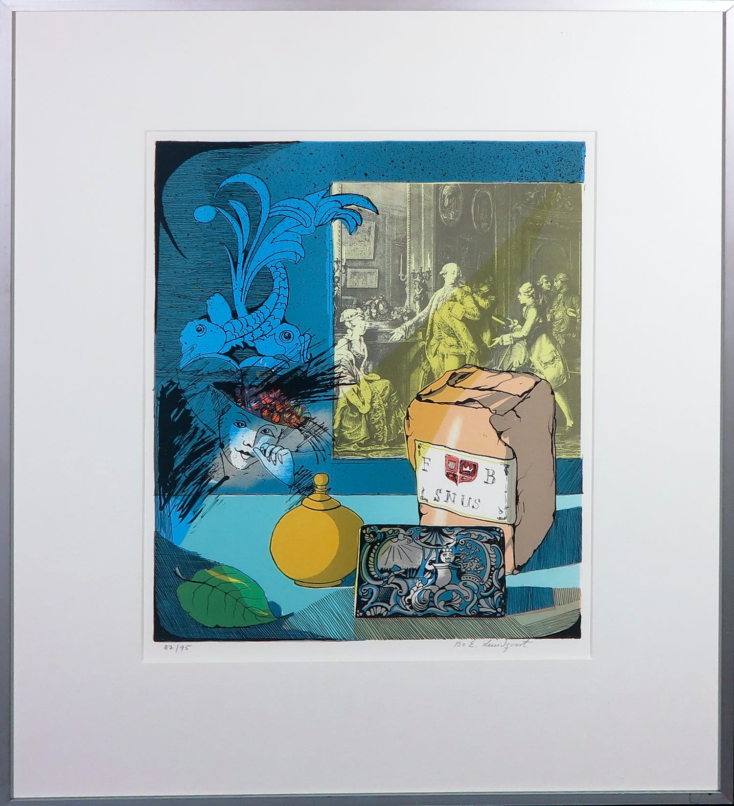 Bo E. Lindqvist - Zeefdruk, Tabacco during the ages - Ingelijst kopen? Bied vanaf 1!