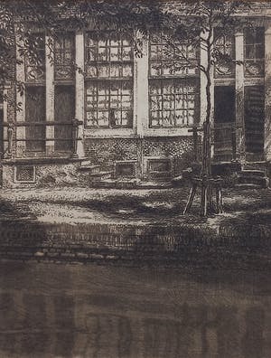 Willem Gerard Hofker - Grachtgezichtje, ets kopen? Bied vanaf 35!