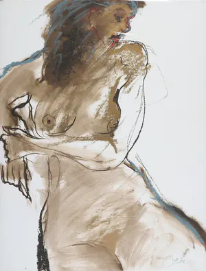 Franscz Witte - Gemengde techniek op papier, Vrouwelijk naakt kopen? Bied vanaf 1!