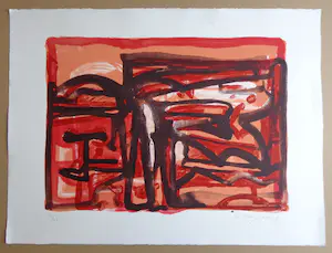 Theo Kuijpers - ABSTRACTIE / KLEURLITHO / 57x77cm / SIG / 1992 kopen? Bied vanaf 30!