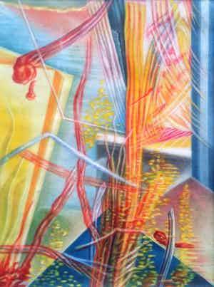 Rein van Briemen - Surabstactbeeld 18 - pastel op papier verkocht voor € 65!