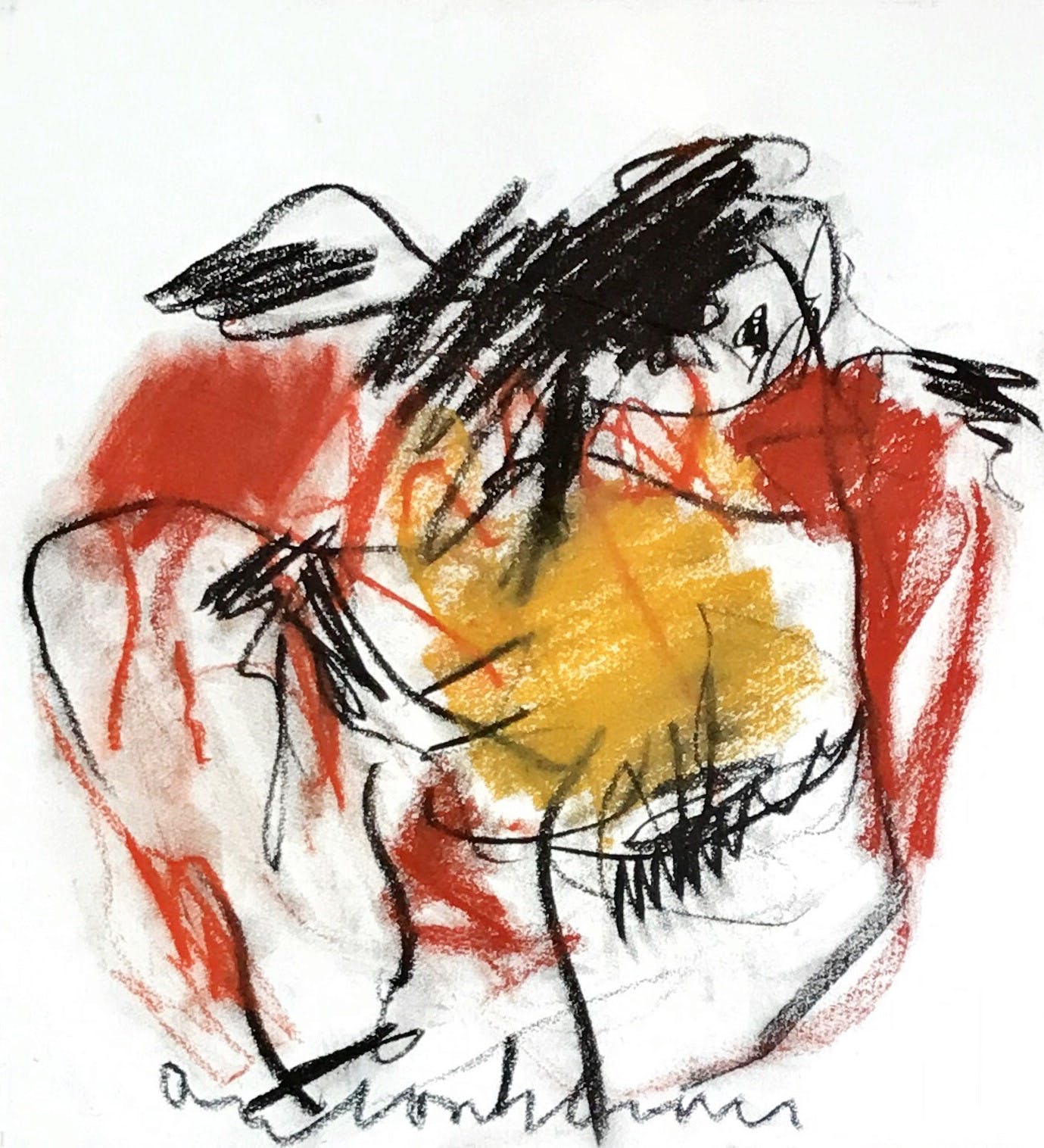 Anton Heyboer - krijttekening, danseres verkocht voor € 250!