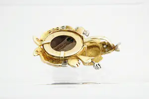 140- Oosters (India) bicolor  14 krt gouden "Ganesha" olifant met 24 diamantjes kopen? Bied vanaf 270!