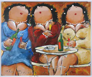 Theo Broeren - Acryl op doek, De nichtjes (Groot) kopen? Bied vanaf 100!