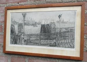 Antoon Derkzen van Angeren - Zicht op de Haven van Rotterdam 1908 kopen? Bied vanaf 65!