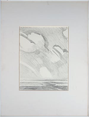 Paul Overhaus - Potloodtekening, Zeegezicht - Ingelijst kopen? Bied vanaf 1!