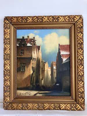 Simon van Gelderen - Besneeuwd stadsgezicht verkocht voor € 100!