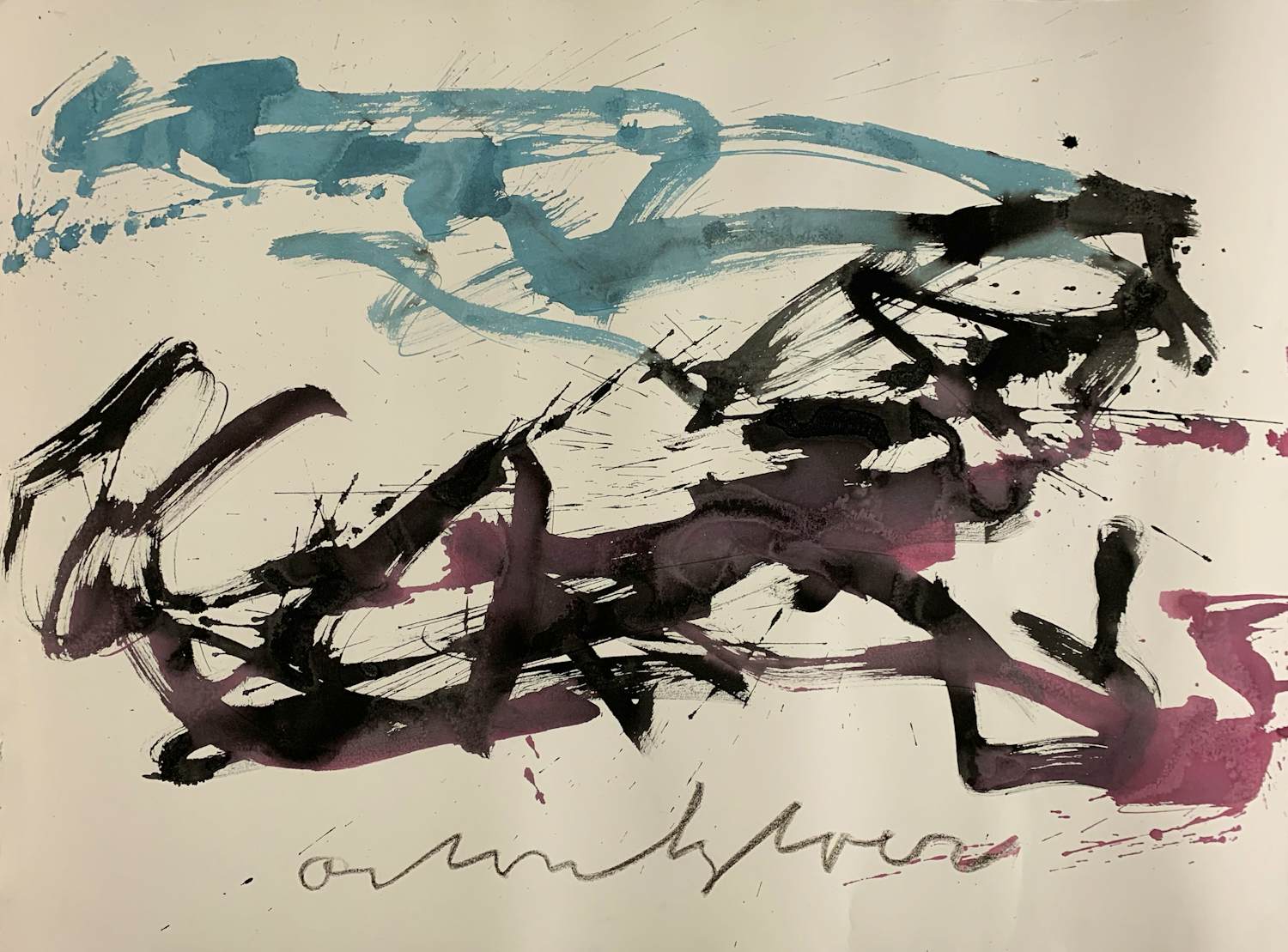 Buy Anton Heyboer - gemengde techniek op papier | 'Zonder titel'? Bid from 300!