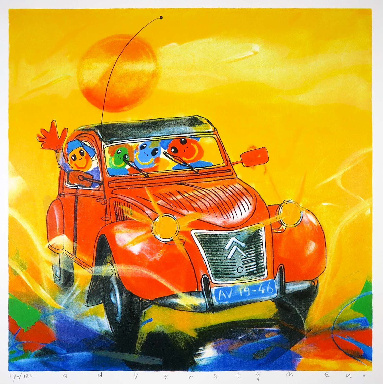 ad-verstijnen-zeefdruk-citro-n-deux-chevaux-verkocht-kunstveiling-nl