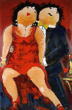 Theo Broeren - Acryl op doek, Dansles #2 (Groot) kopen? Bied vanaf 90!