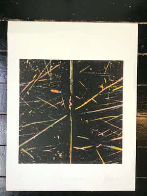 Ton Schouten - TON SCHOUTEN - Abstracte Zeefdruk 1966 - Monotype 1/1 en gesigneerd. verkocht voor € 40!
