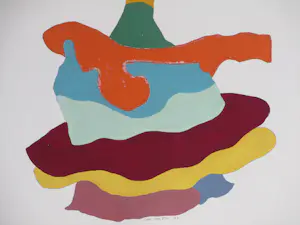 Ger van Elk - Abstracte kleurencompositie - Gouache kopen? Bied vanaf 225!