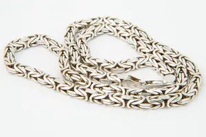Massief 2e gehalte (925/1000) zilveren "Konings" ketting - 50cm lengte - zgan! kopen? Bied vanaf 50!