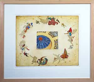 Gea Karhof - Ets, Past Time Paradise - Ingelijst verkocht voor € 60!