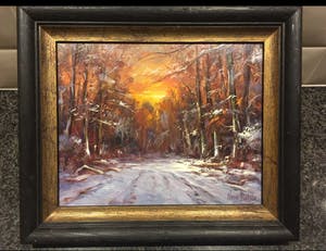 Nanne Balyon - Landschap met bomen en zon kopen? Bied vanaf 85!