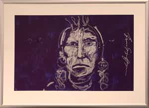 Herman Brood - Espen Hagen - indianen - gesigneerd - 99 ex. - ingelijst verkocht voor € 195!